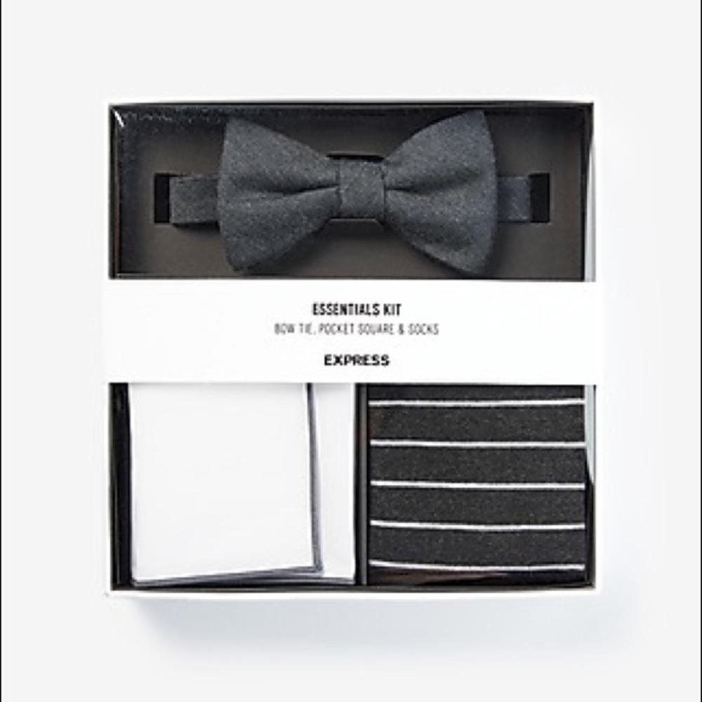 Express essentials kit | bow tie, pocket square & socks | men’s gift set